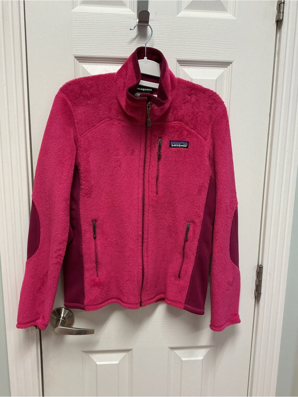 Patagonia Women’s R2 Sz S Pink Full Zip Fleece Jacket Pockets Outdoor trails